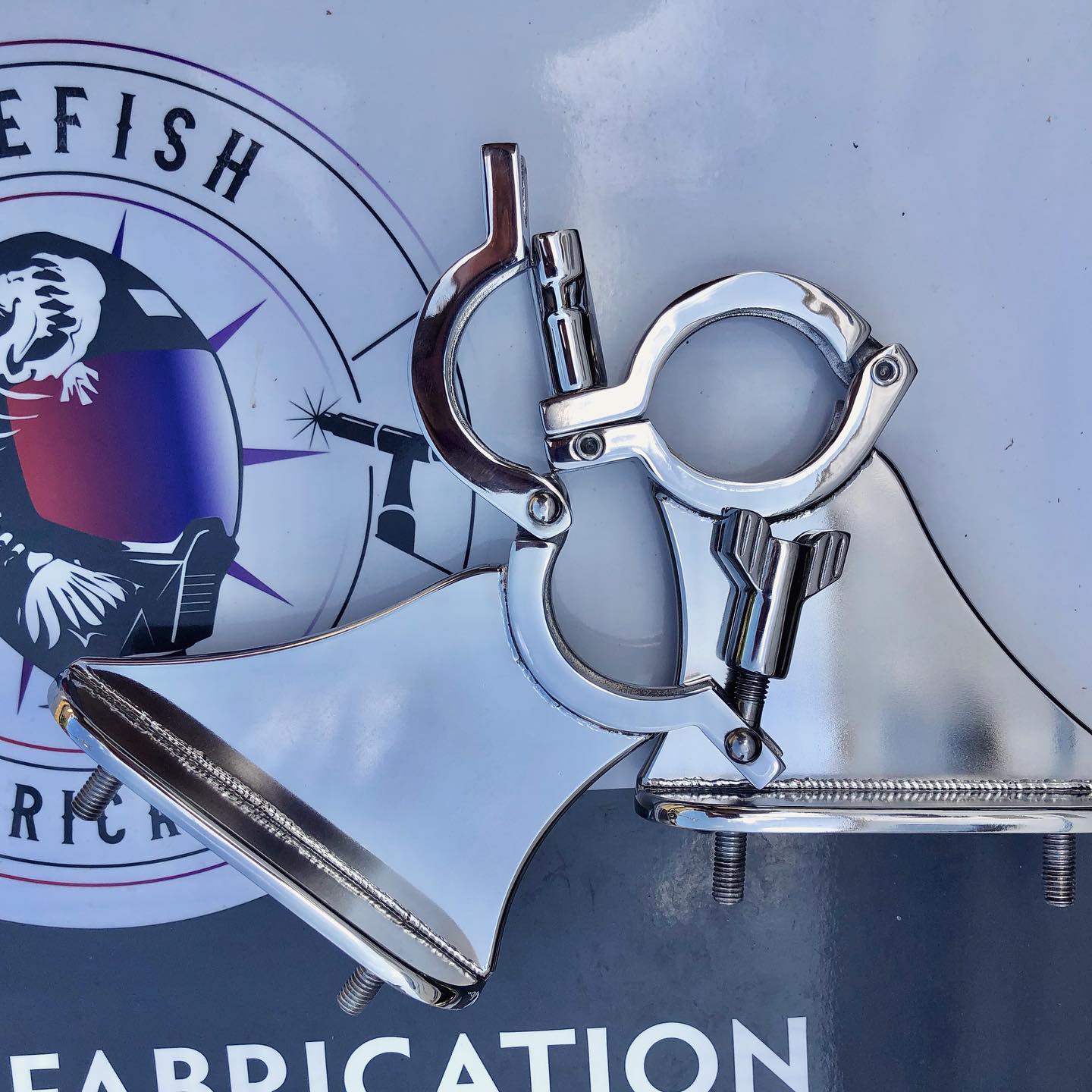 Custom stainless steel clamps by Fabricators, Firefish Fabrication, Auckland.