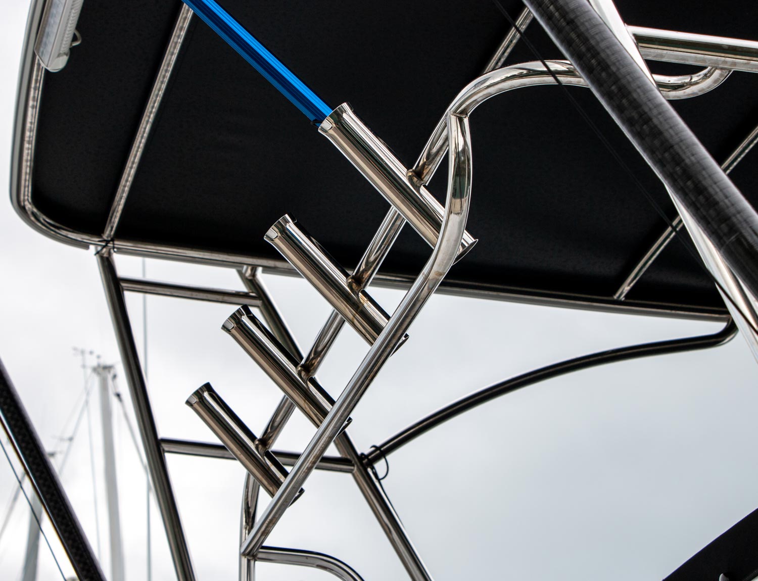 Custom rod holder by marine Stainless Steel Fabricators, Firefish Fabrication, Auckland.