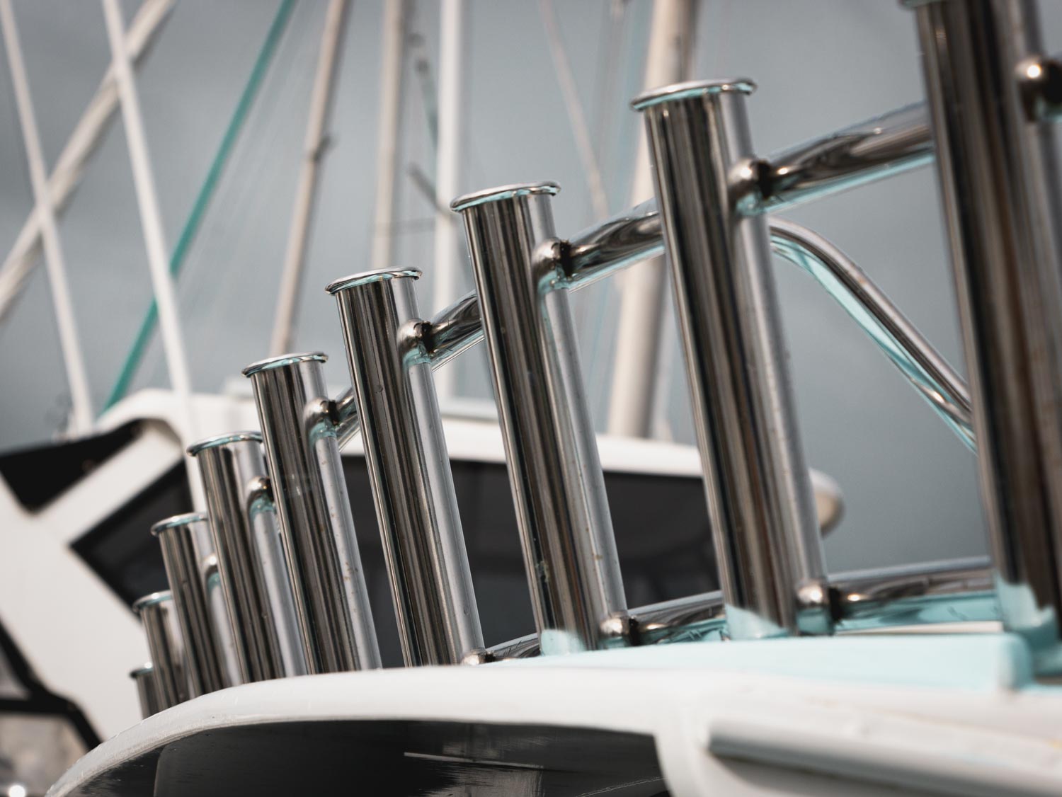 Rod rack, rod holders crafted by Firefish Fabrication, Stainless Steel marine fabricator, Auckland NZ