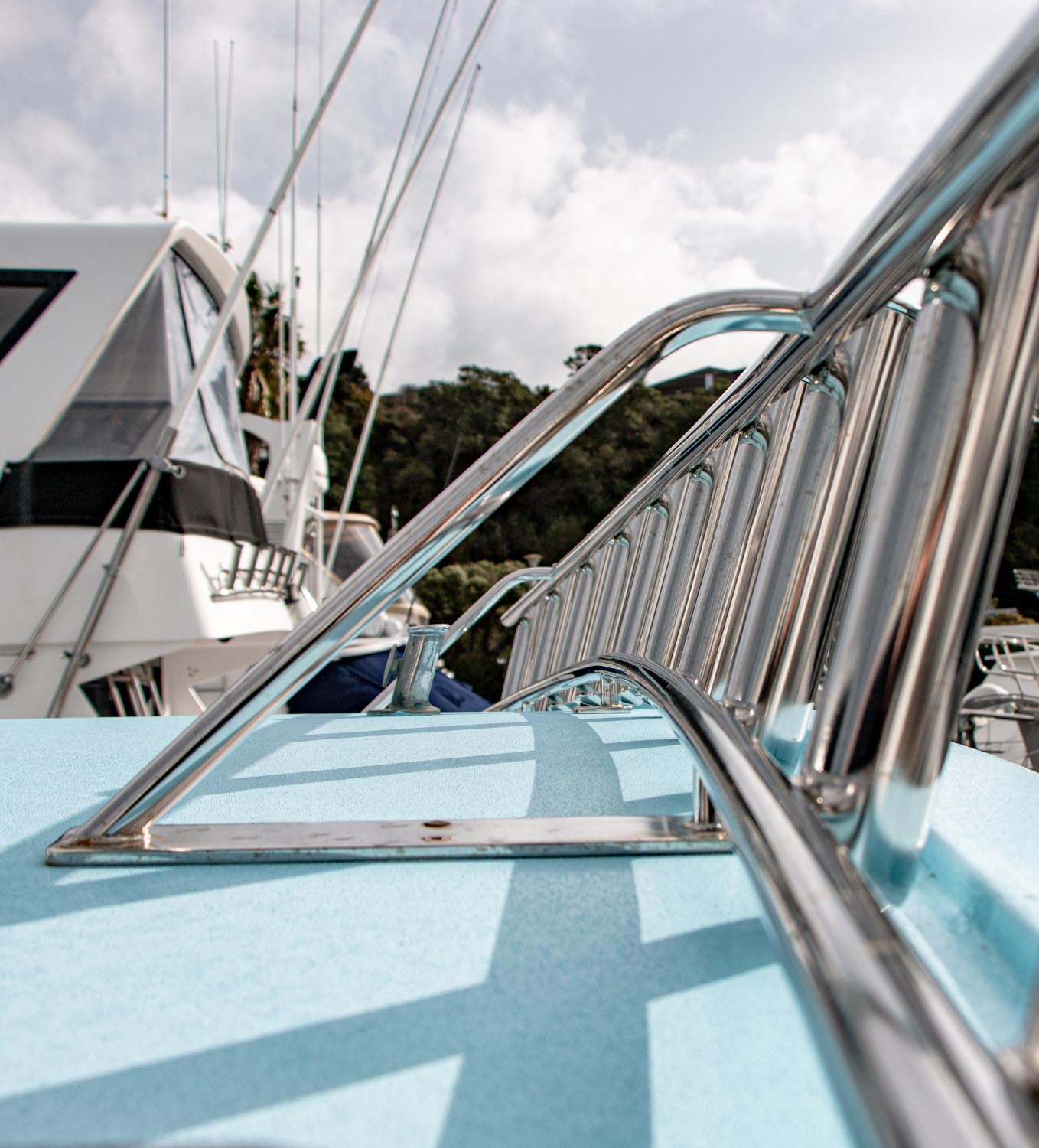 Custom rod holder by marine Stainless Steel Fabricators, Firefish Fabrication, Auckland.
