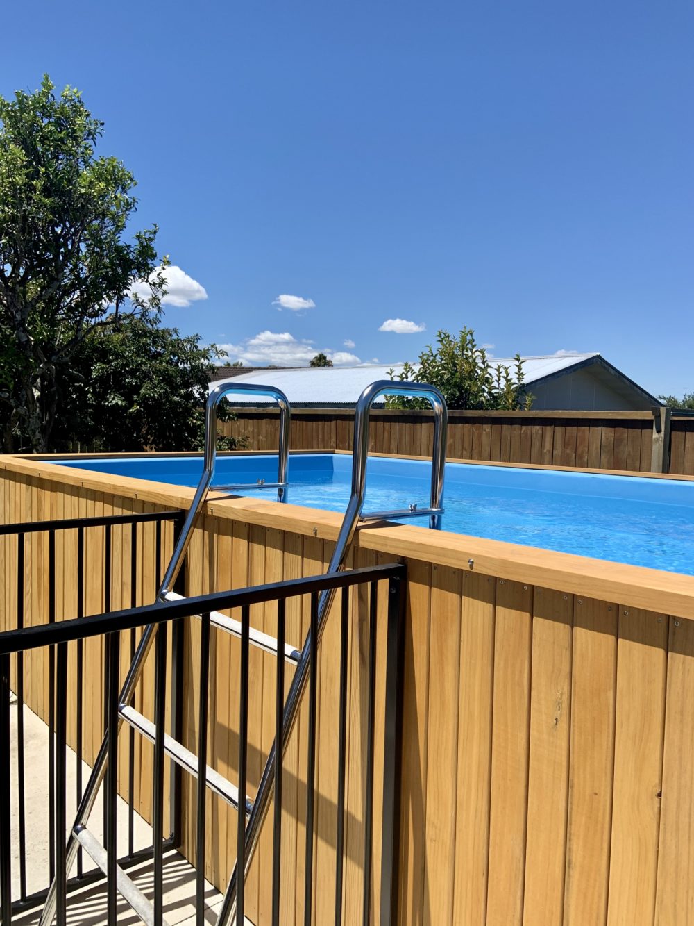 Bespoke stainless steel pool ladder, Auckland NZ