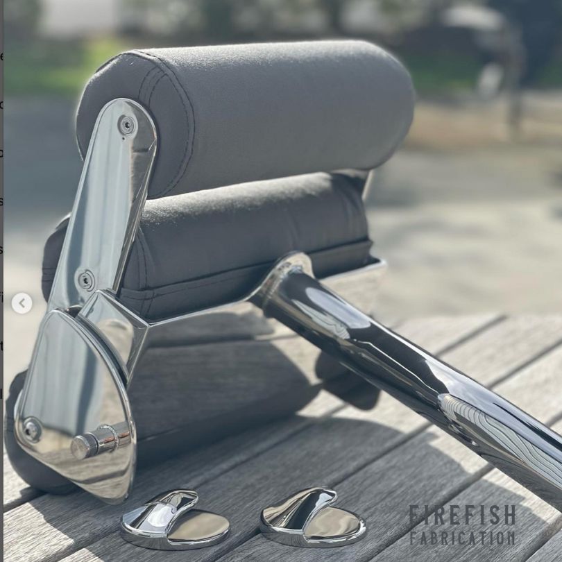 Custom stainless steel removable boat seat by marine Stainless Steel Fabricators, Firefish Fabrication, Auckland.